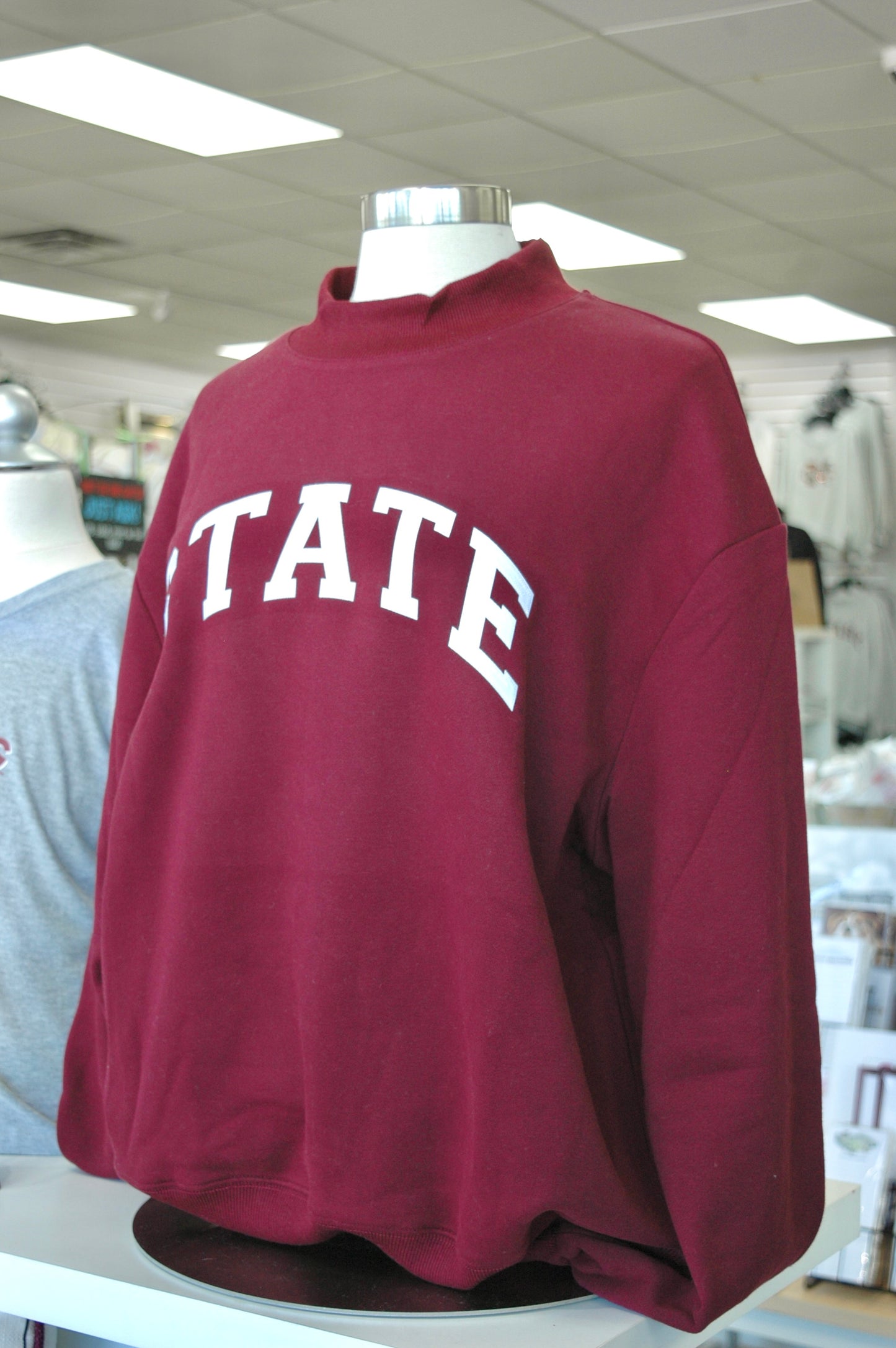 Maroon State Mock Neck Sweatshirt