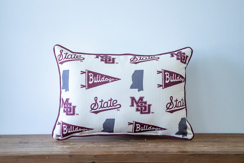 MSU Mini Pennant Flags Pattern Pillow
