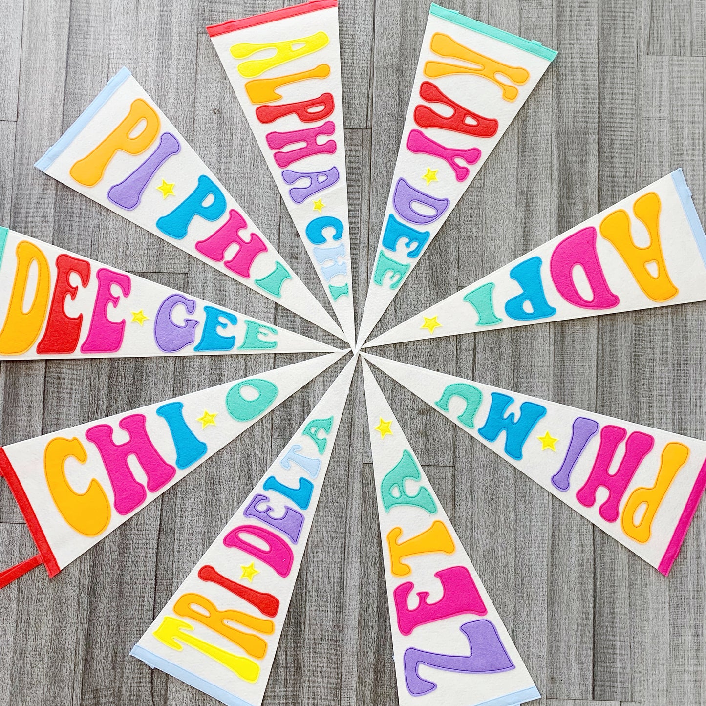 Sorority Rainbow Pennant Flags