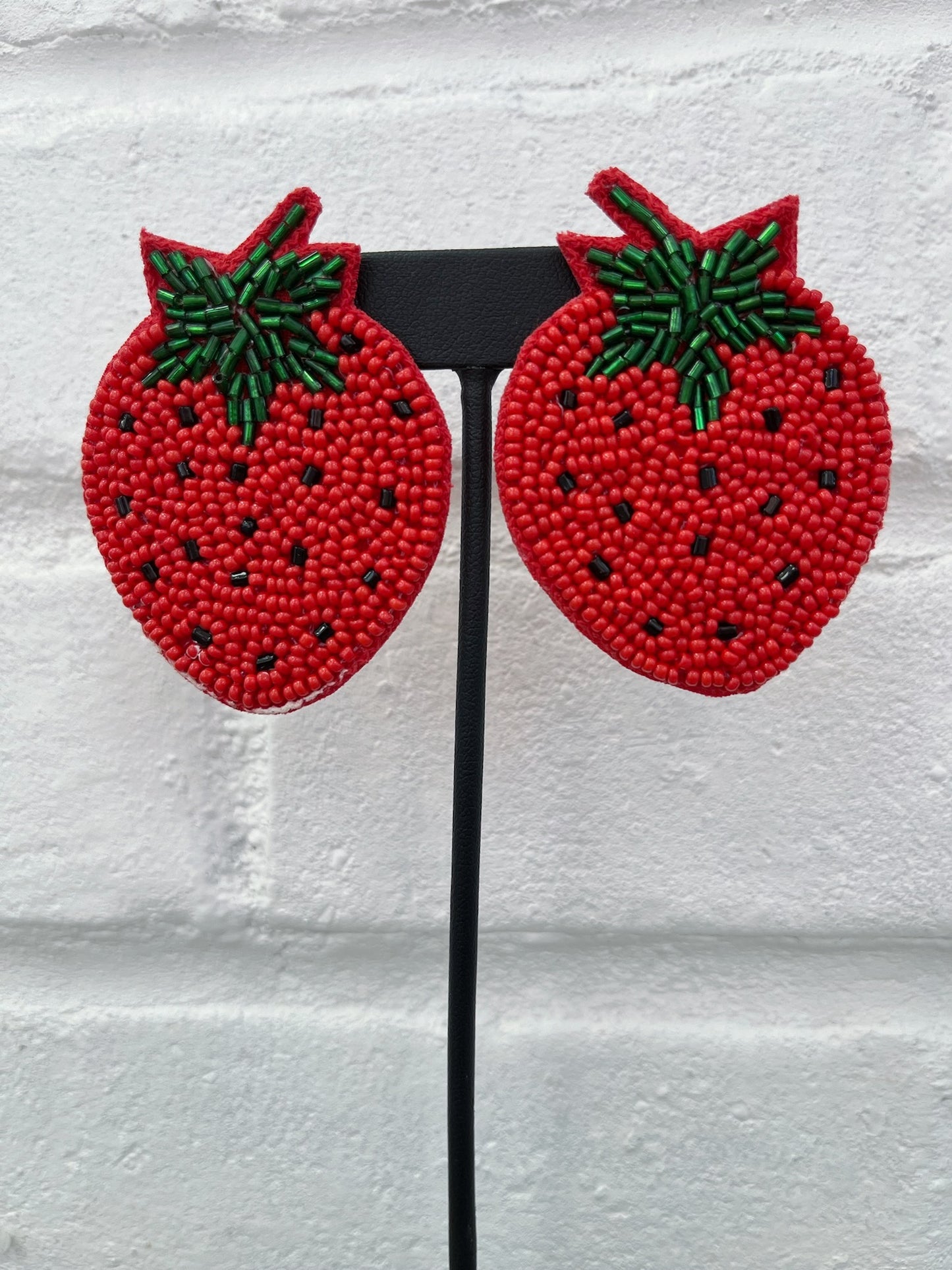 Beaded Strawberry Earrings