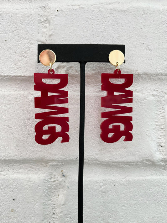 Dawgs Acrylic Drop Earrings