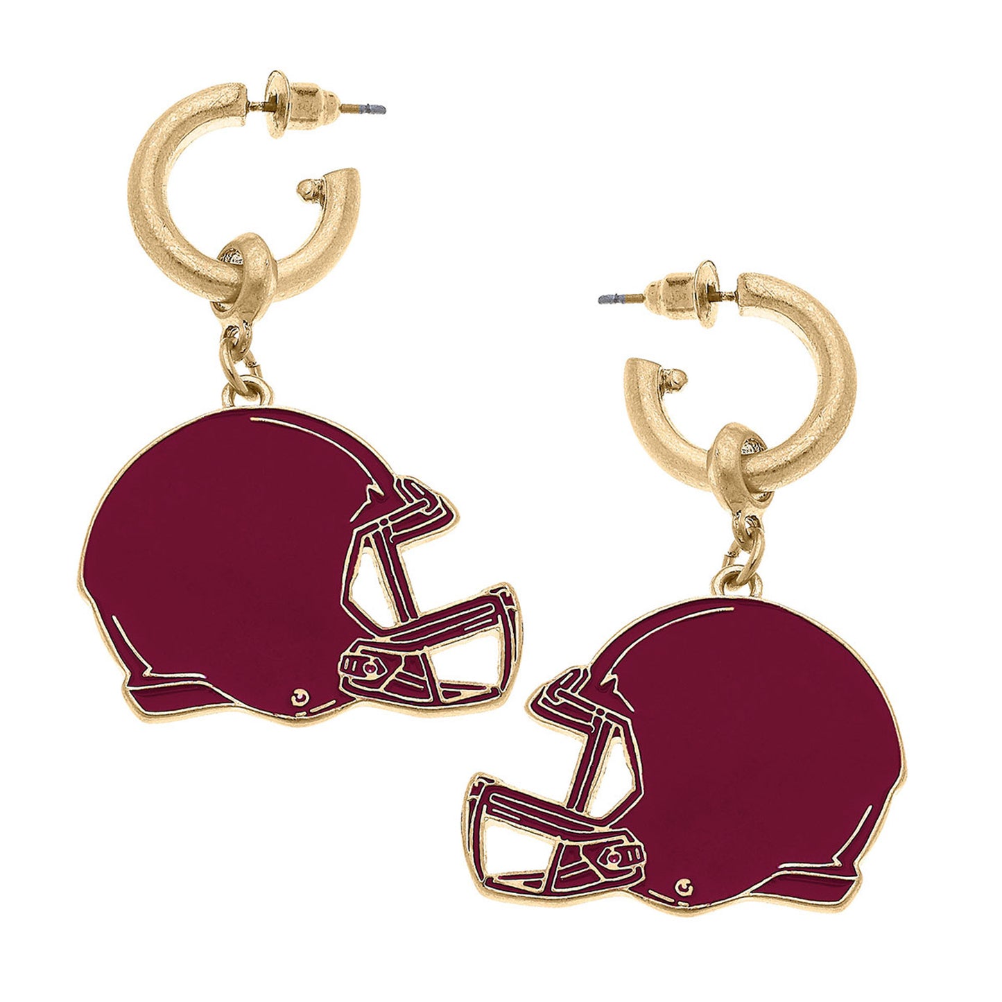 Game Day Football Helmet Enamel Earrings