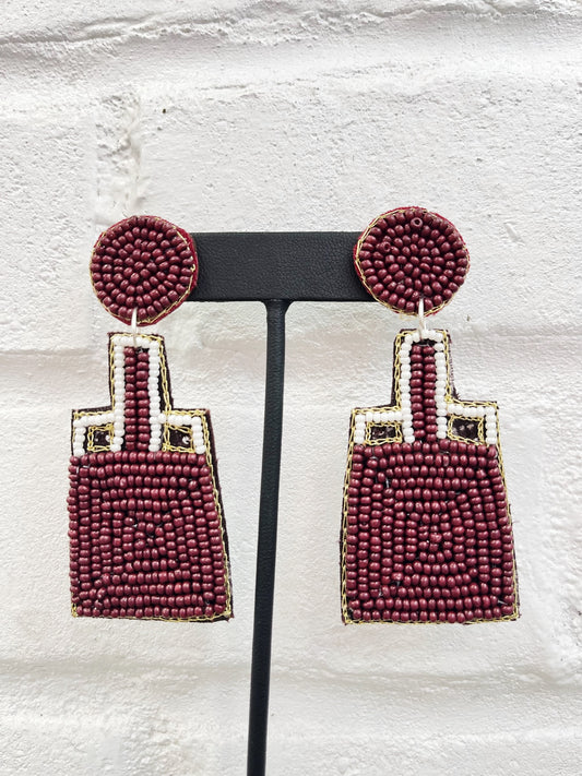 Beaded Cowbell Earrings