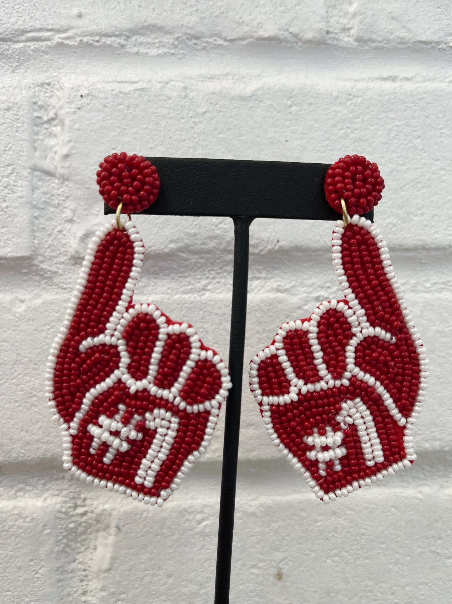 Number One Beaded Earrings
