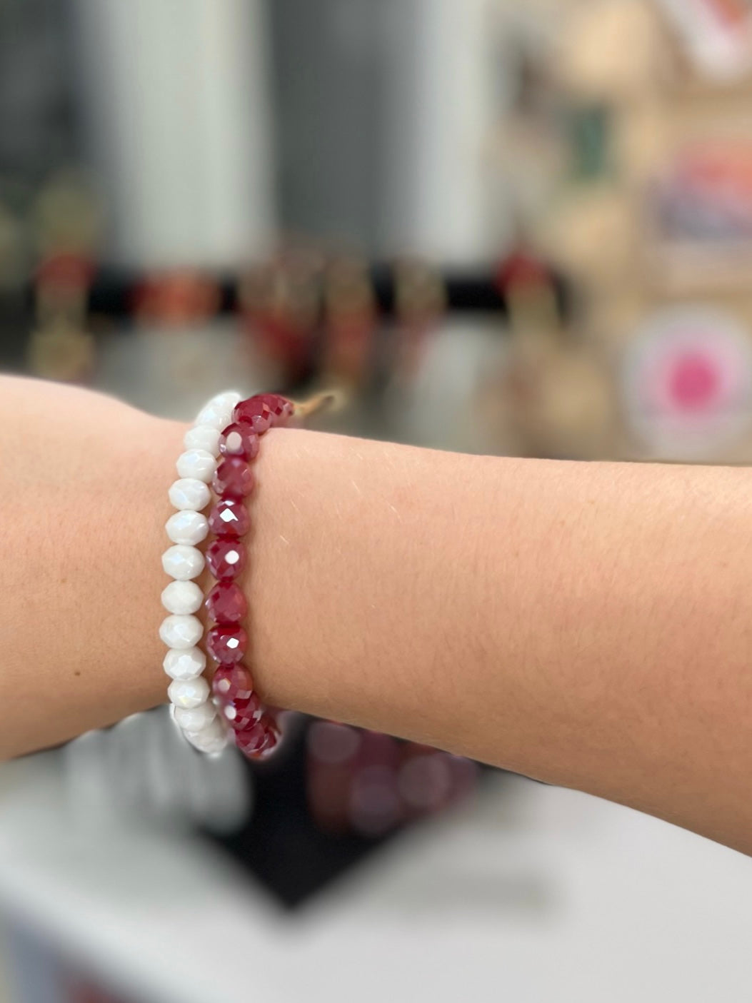 Maroon Beaded Bracelet