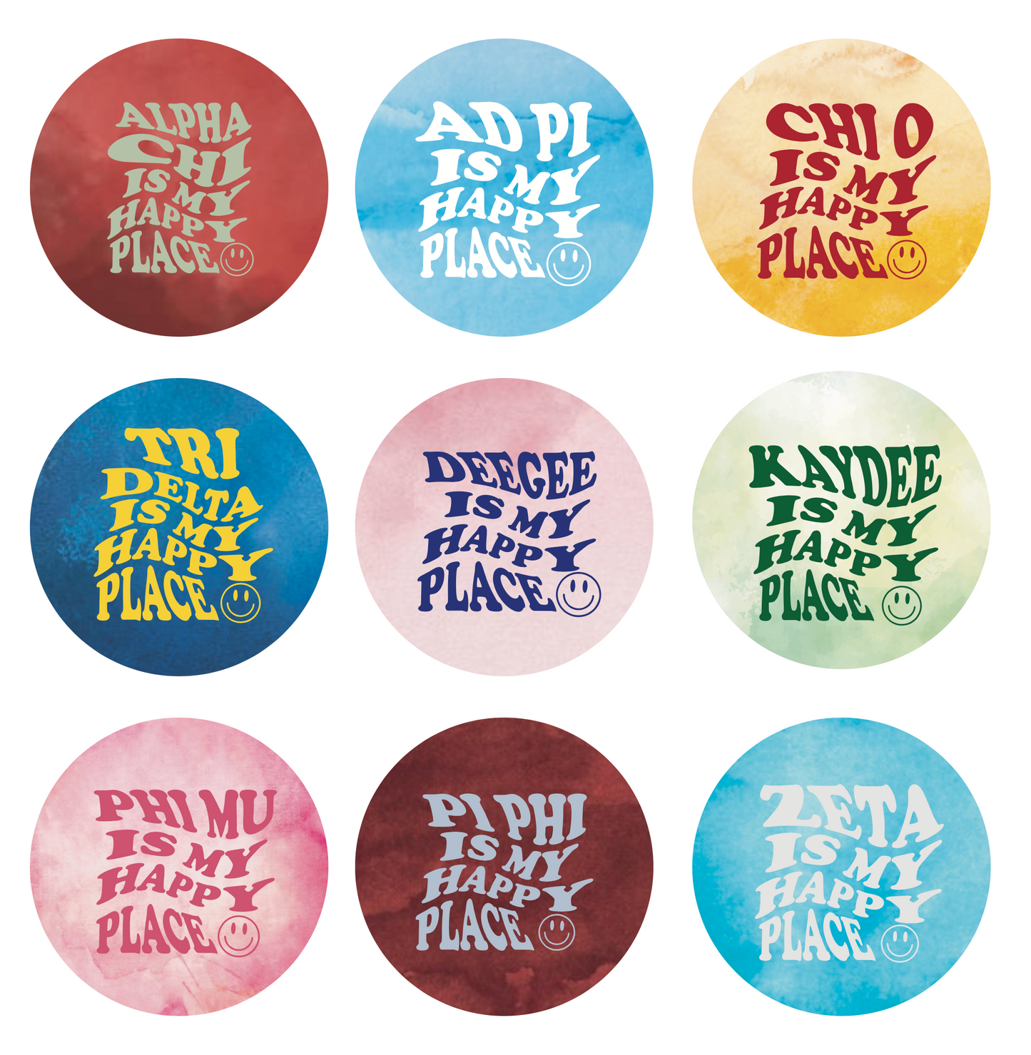 Medium Sorority Happy Place Button