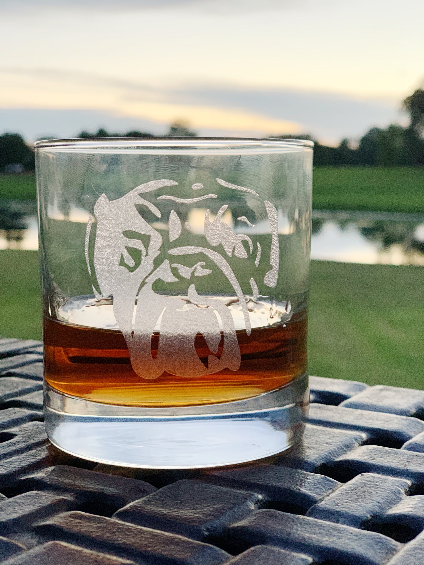 Bulldog Rocks Glass