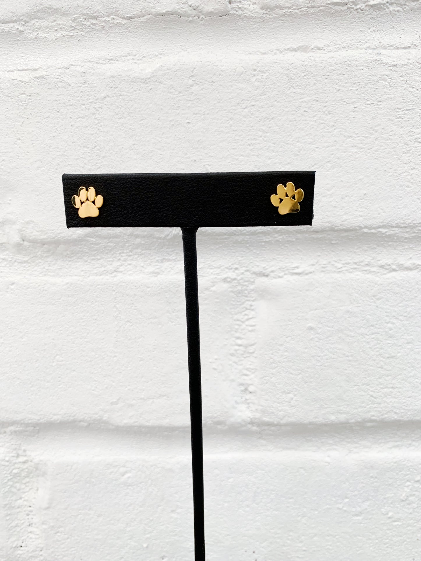Gold PawPrint Studs