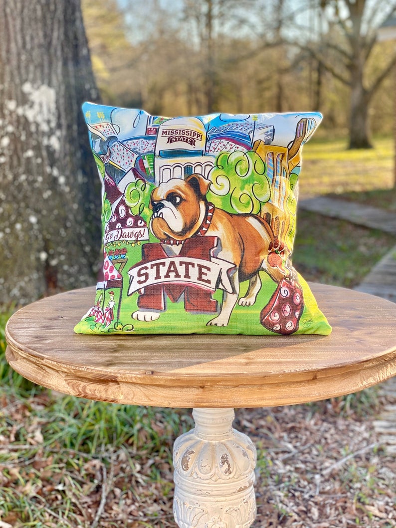 Bulldog Collage Pillow