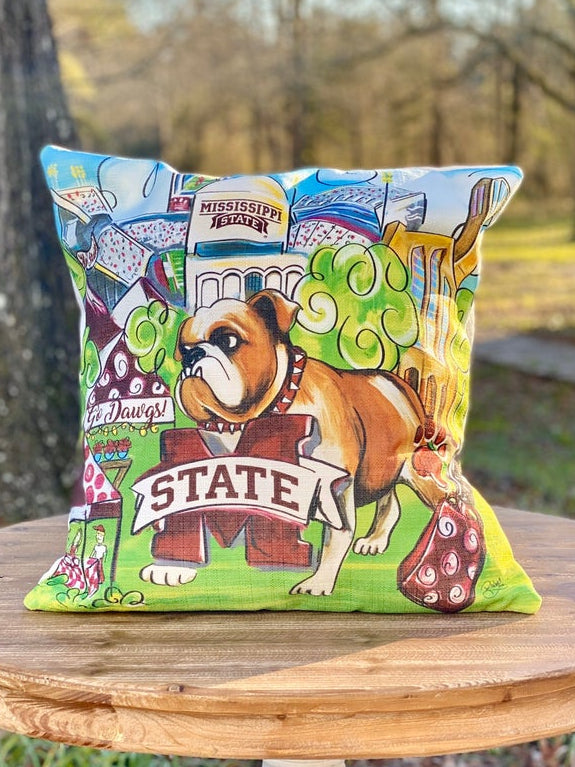 Bulldog Collage Pillow