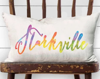 Starkville Watercolor Lumbar Pillow