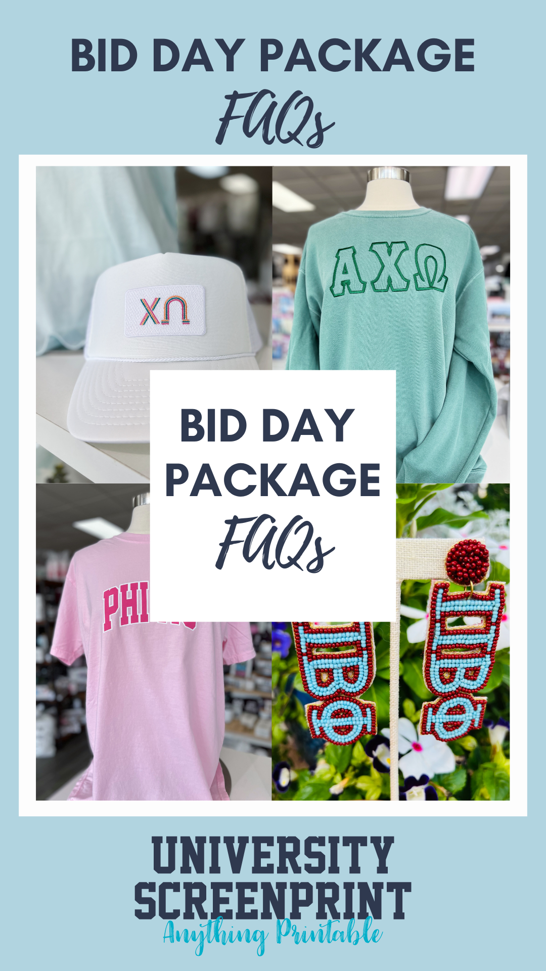 Bid Day Package Frequently Asked Questions