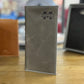 Grey Leather M Banner Debossed Wallets