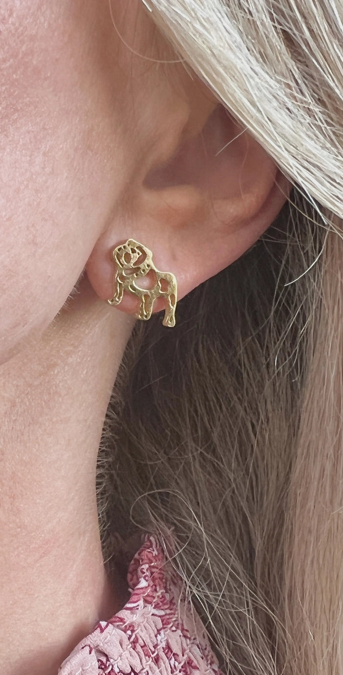 Bulldog Stud Earring