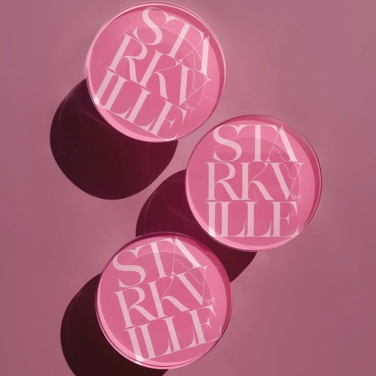 Round Pink Starkville Coaster