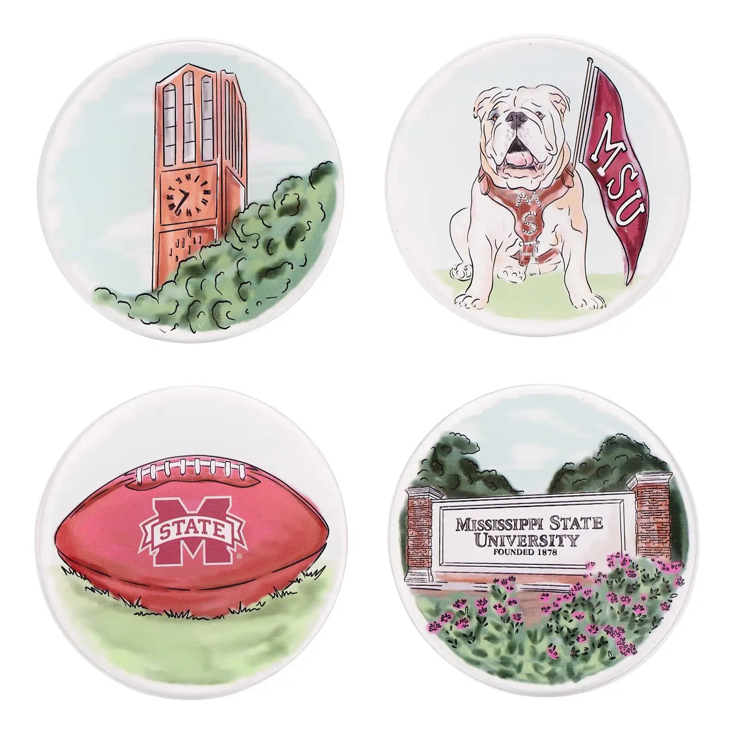 MSU Bulldogs Coaster Set