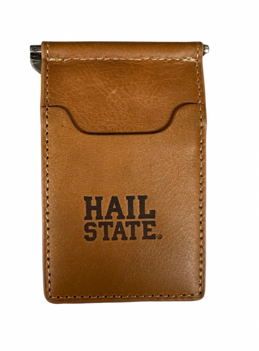 Tan Hail State Pocket Wallet with Clip Front