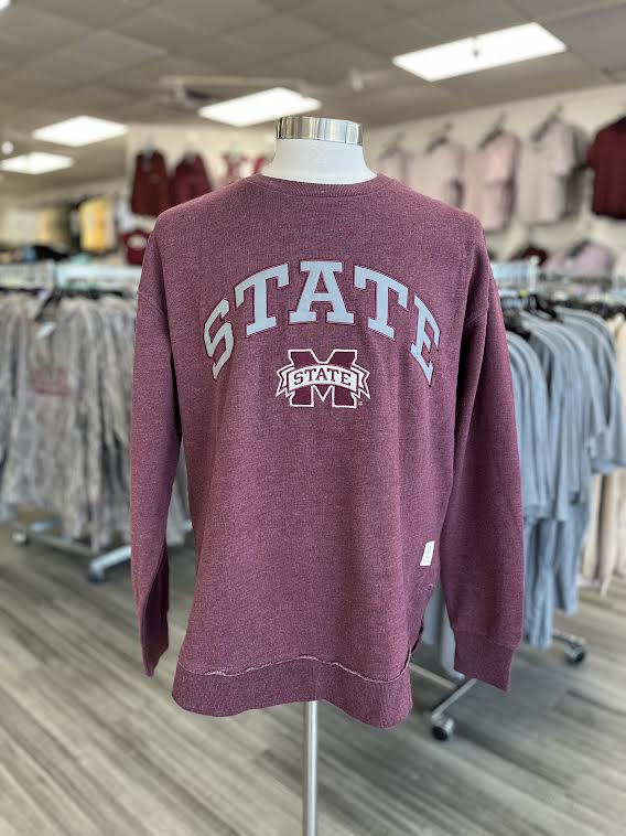 State Arched MBanner Hi-Lo Crewneck