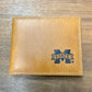 Tan Leather M Banner Debossed Wallets