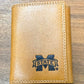 Tan Leather M Banner Debossed Wallets