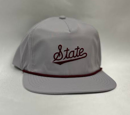 Grey State Script Poly Rope Hat