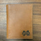 Tan Leather M Banner Debossed Wallets