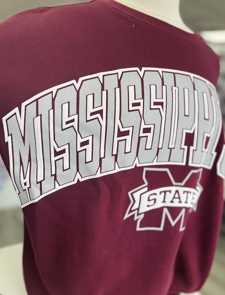 MISSISSIPPI STATE Arched Logo Oversized Crewneck