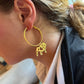 Hanging Bulldog Hoop Earrings