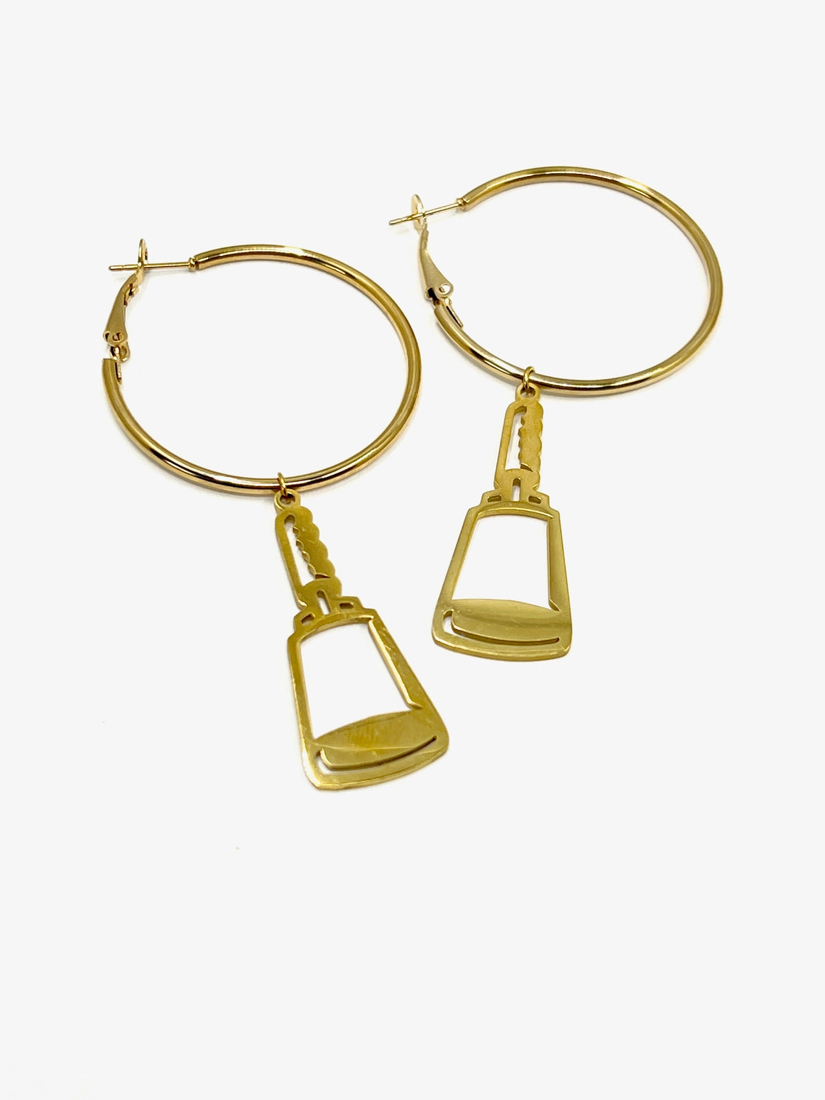 Cowbell Hoop Earring