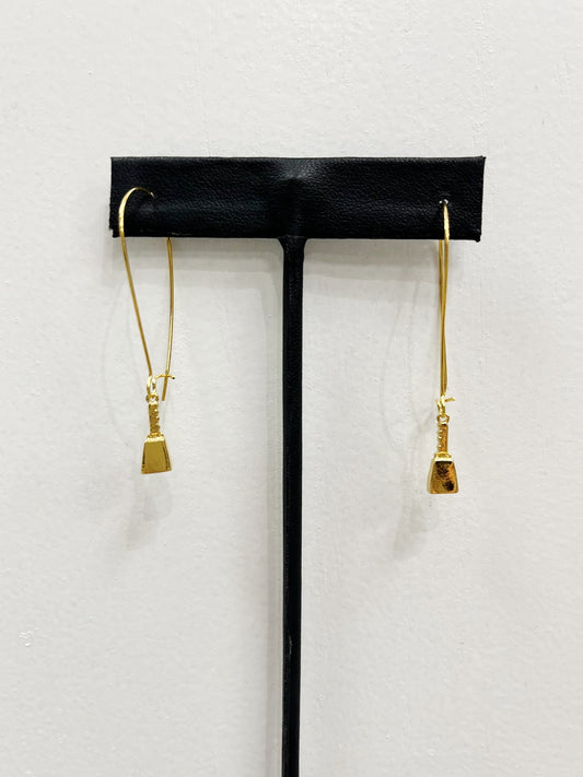 Gold Plated Cowbell Earrings