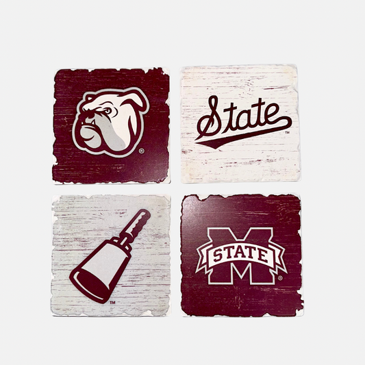 MSU Stone Coaster Set