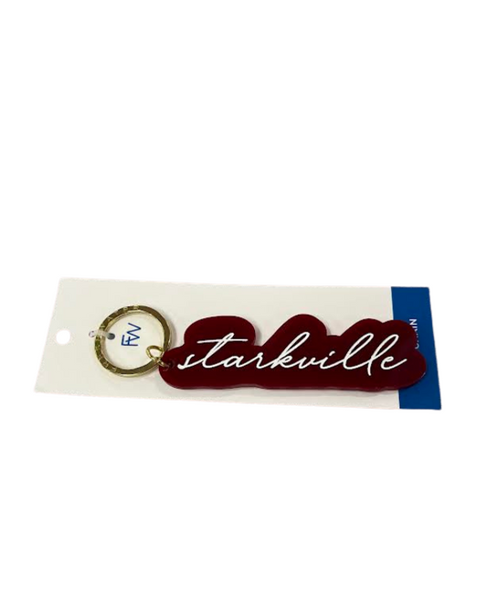 Maroon Starkville Keychain