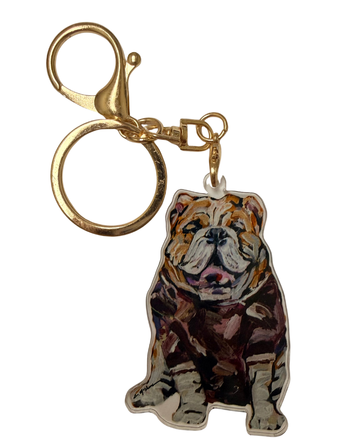 Maroon Bulldog Bag Charm