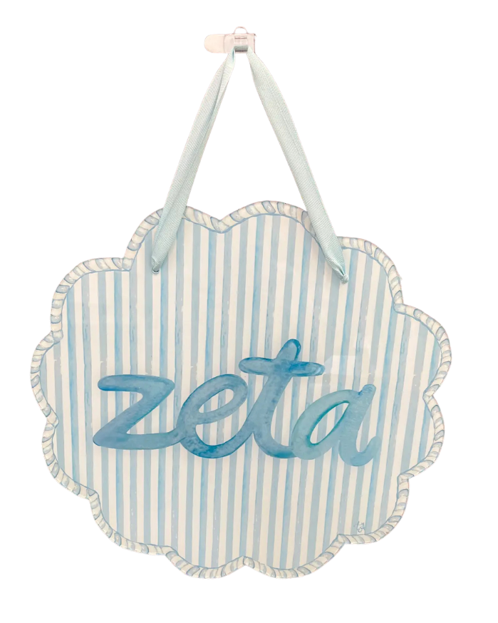 Scalloped Sorority Acrylic Doorhanger