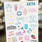 Sorority Sticker Sheets