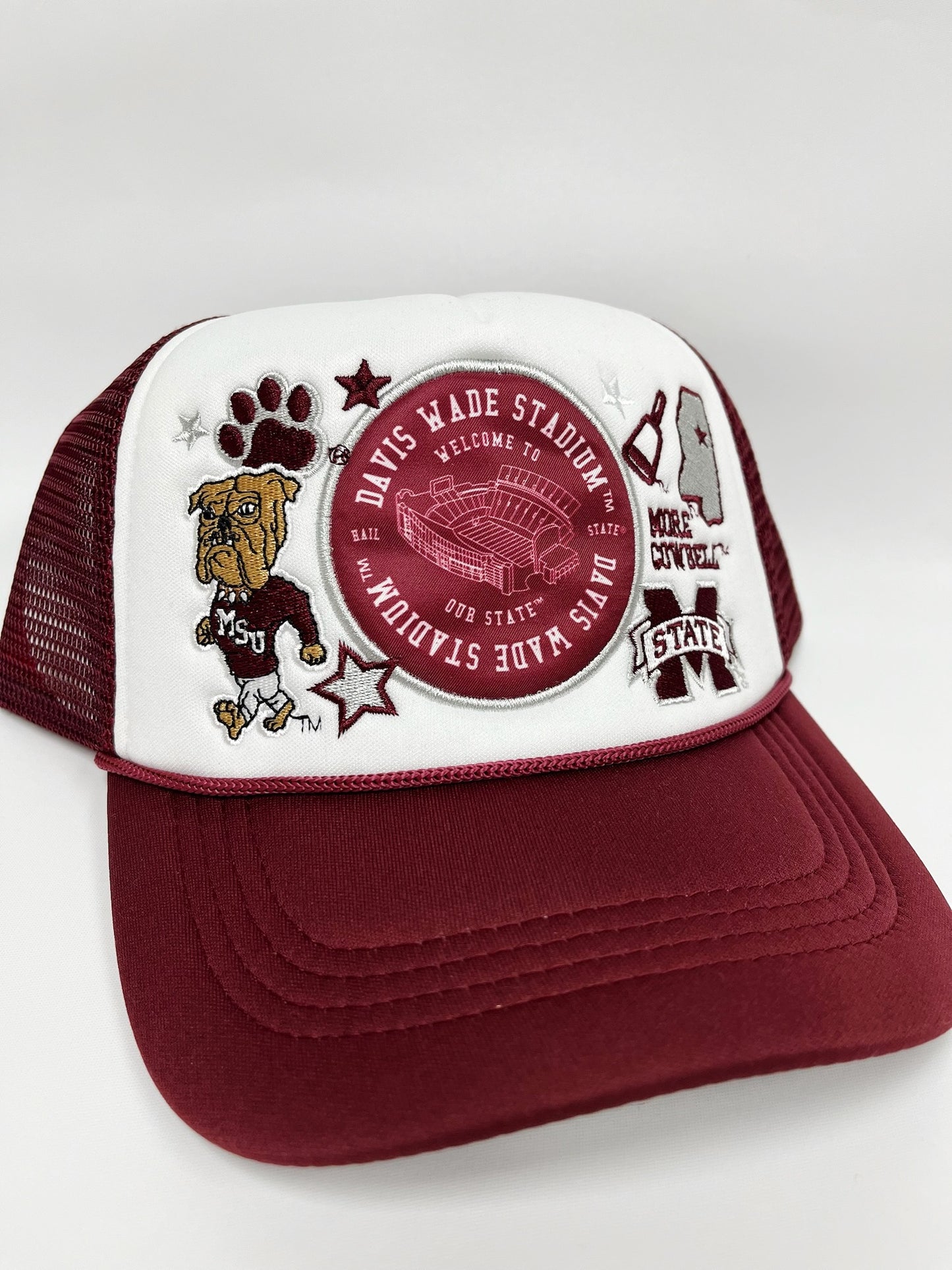 MSU Collage Patch Womens Trucker Hat