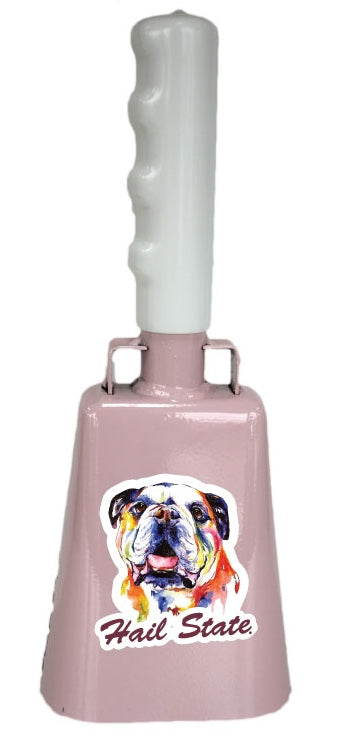 Boxed: Medium Pink Cowbell with Watercolor Bully Decal