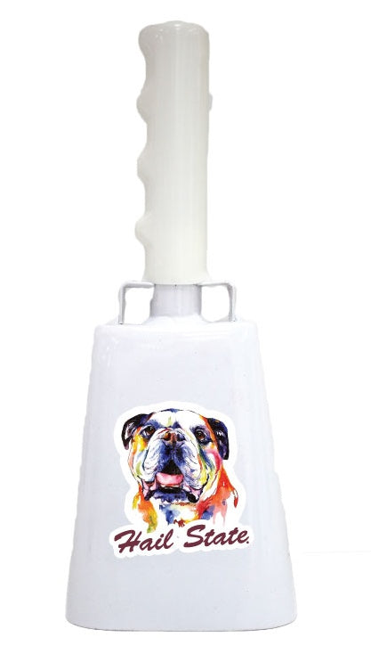 Boxed: Medium White BullyBell with Watercolor Bully Decal