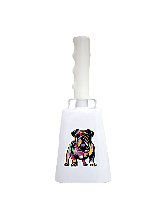 Boxed: Medium White BullyBell with Multicolor Bully Decal