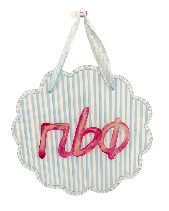 Scalloped Sorority Acrylic Doorhanger