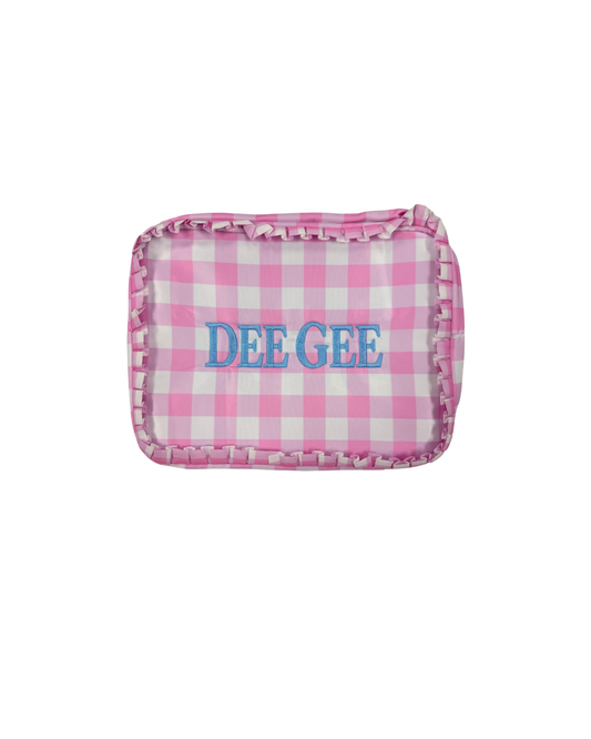 Sorority Gingham Makeup Bag