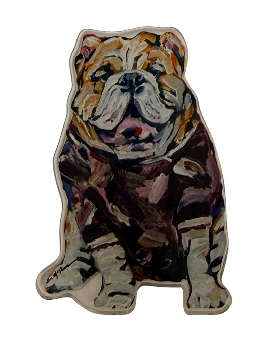 Maroon Bulldog Acrylic Magnet