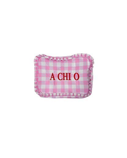 Sorority Gingham Makeup Bag
