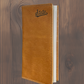 Tan Leather State Script Debossed Wallets