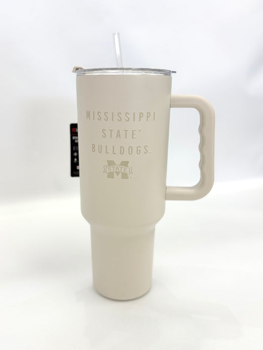 Tan 40 oz Mississippi State Travel Mug
