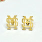 Oversized M Over S Gold Studs