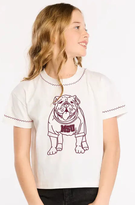 Embroidered Bulldog Tee