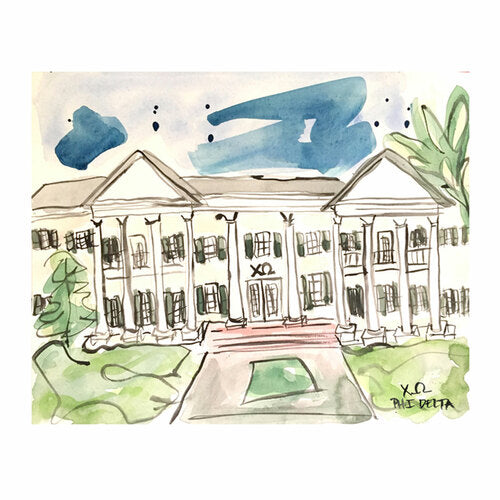 Watercolor Sorority House Prints