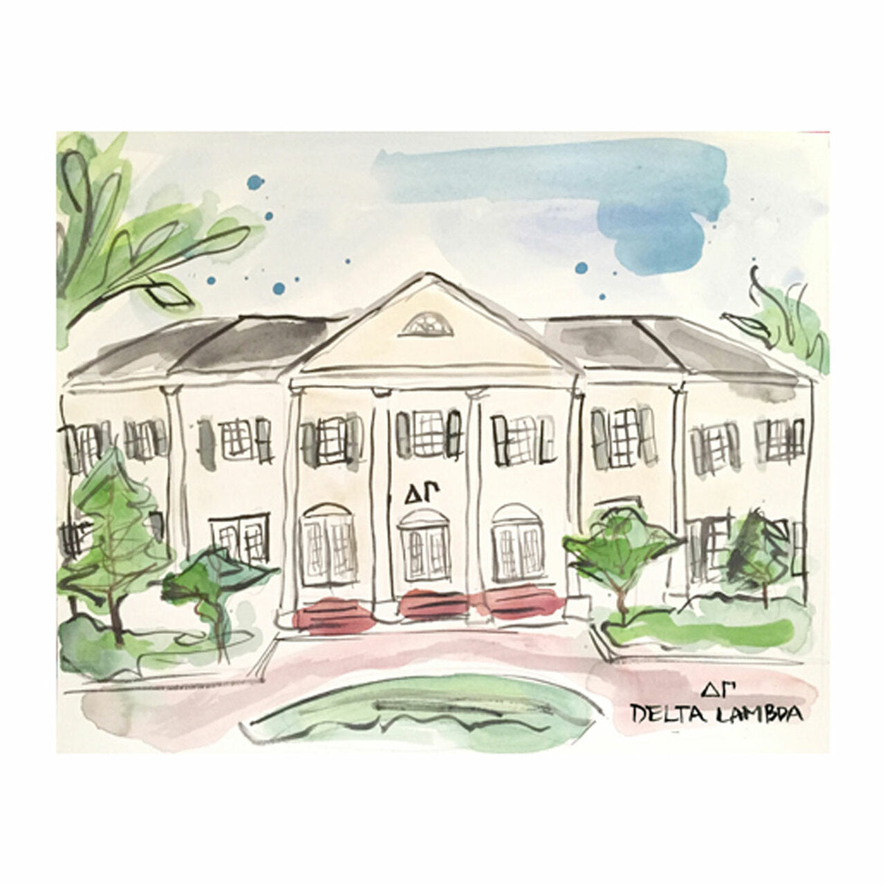 Watercolor Sorority House Prints