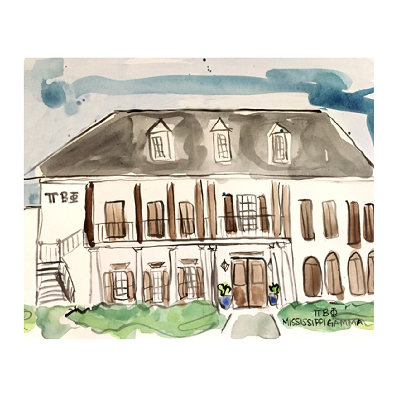 Watercolor Sorority House Prints